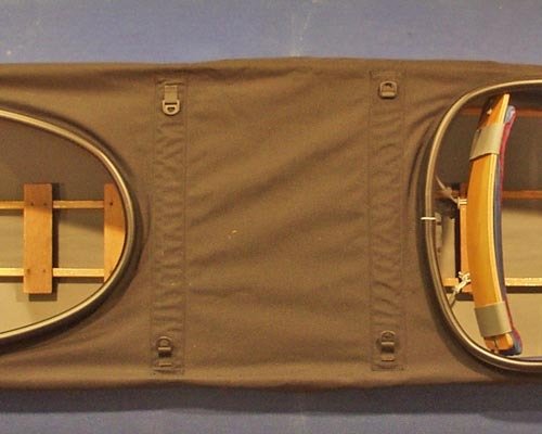 Doppelter Druckstab mit 4 D-Ringen  als Extra für Spritzdecken oder Faltbootdecken