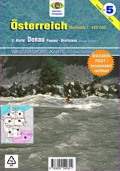 Doppelpack Wassersport-Wanderkarte 5 Österreich-Donau 4. Auflage 2019