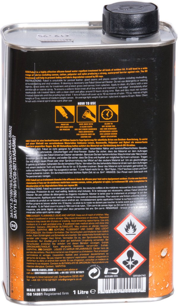 Fabsil Universal Protector Stoff-Imprägnierung 1 Liter mit UV-Schutz